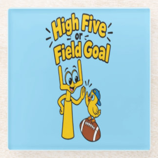 High Five of Field Goal Cartoon Kids Kleding Glazen Onderzetter