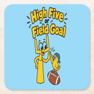 High Five of Field Goal Cartoon Kids Kleding Kartonnen Onderzetters