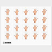 High Five Open Hand Sign Five Fingers Gesture Vierkante Sticker (Vel)