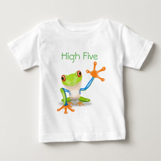 High Five Oranje en Blue Funny Frog Shirt (Voorkant)