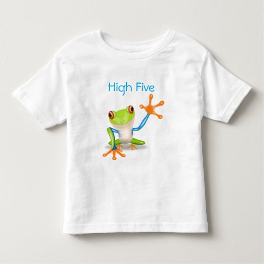 High Five Oranje en Blue Funny Frog Shirt (Voorkant)