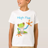 High Five Oranje en Blue Funny Frog Shirt (Voorkant)