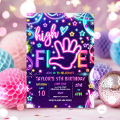 High Five Pastel Neon Glow 5e verjaardagsfeestje Kaart