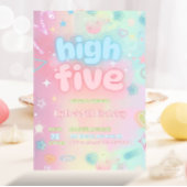 High Five Pastel Neon Glow 5e verjaardagsfeestje Kaart