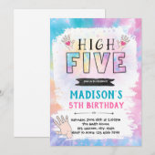 High Five Tie Dye verjaardagsuitnodiging Kaart (Voorkant / Achterkant)