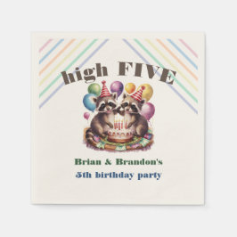 High Five Verjaardagsfeest Tweelingen Mapache them Servet