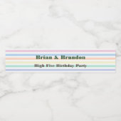 High Five verjaardagsfeestje tweeling mapache stre Waterfles Etiket (Enkel label)