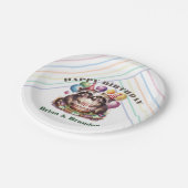 High Five Verjaardagsfeestje Tweelingen Mapache ba Papieren Bordje (Gekanteld)