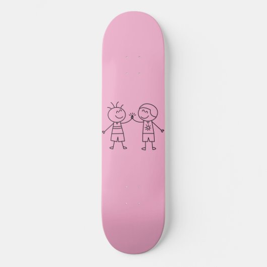 High five vuistslag vrede broederschap persoonlijk skateboard (Voorkant)