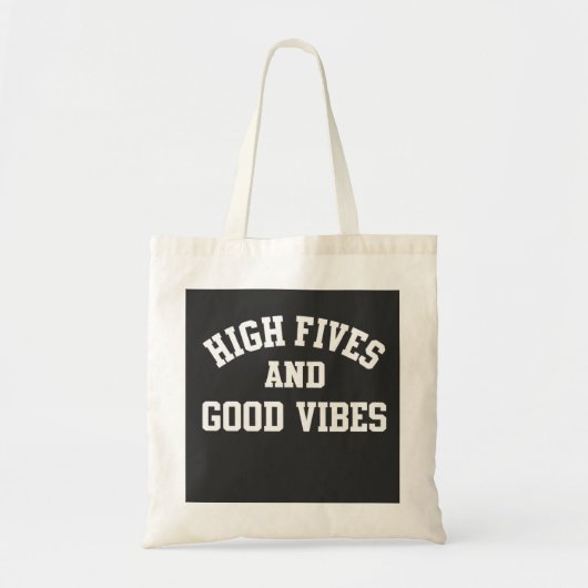 High Fives and Good Vibes Retro Tote Bag (Voorkant)