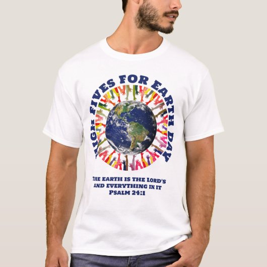 HIGH FIVES VOOR EARTH DAY CHRISTELIJK T-SHIRT (Voorkant)