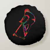 High-flight scootering - Scooter Boy Rond Kussen (Achterkant)