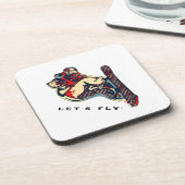 High Flyer - Snowboarding Fool Bier Onderzetter (Linkerzijde)