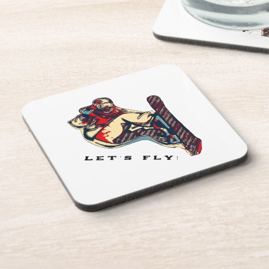 High Flyer - Snowboarding Fool Bier Onderzetter (Linkerzijde)