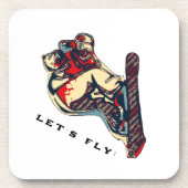 High Flyer - Snowboarding Fool Bier Onderzetter (Voorkant)