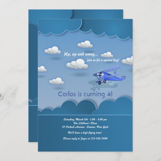 High Flyer-uitnodiging Kaart (Voorkant / Achterkant)