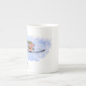 High Flying Pig - Cool Ski Jumping Winter Athlete Porselein Kop (Voorkant)