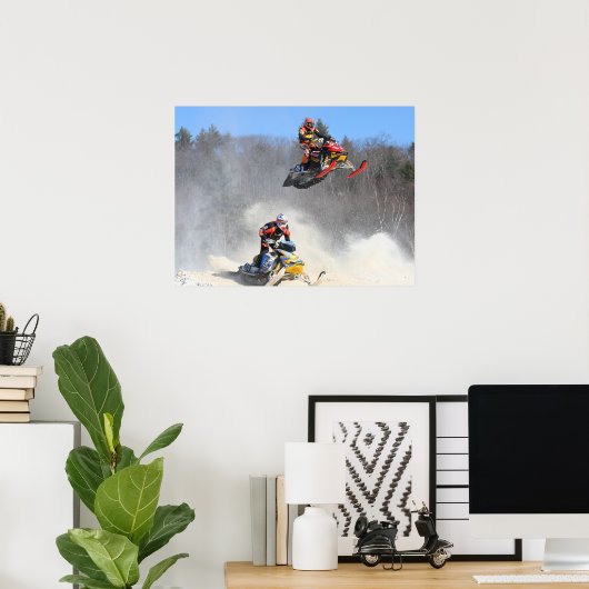 High Flying Snowmobile Print (Thuiskantoor)