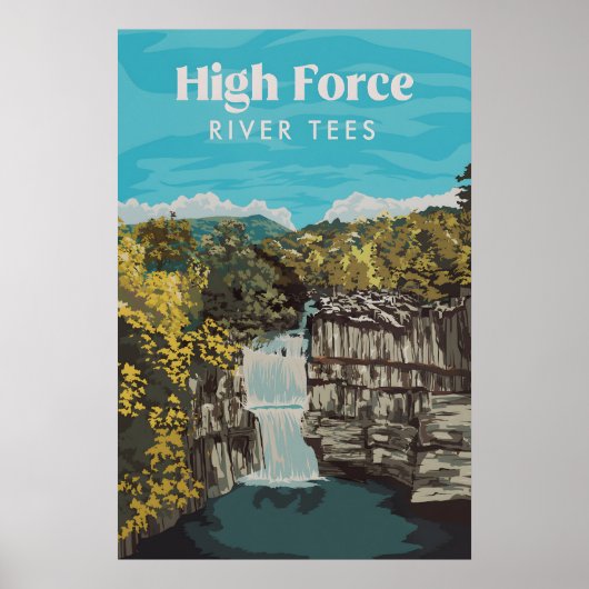 High Force Waterfall River Tees Travel Poster (Voorkant)