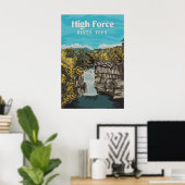 High Force Waterfall River Tees Travel Poster (Thuiskantoor)
