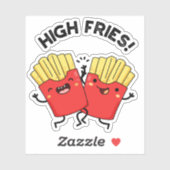High Fries Grappige Vriend Pun Sticker (Vel)