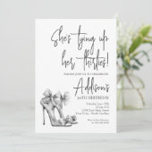 High Heel black bow 30th Birthday Party Invitation Kaart (Staand voorkant)