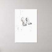 High Heel Mode Sketch - Premium Canvas Afdruk (Voorkant)