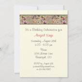 High Heel Schoen en Bloemen Verjaardag Uitnodiging (Achterkant)