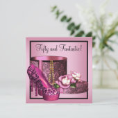 High Heel Schoenen Vrouwen Roze Luipaard 50ste Ver Kaart (Staand voorkant)