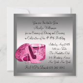 High Heel Schoenen Vrouwen Roze Verjaardagsfeest Kaart (Achterkant)