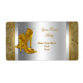 High Heel Schoenen Zilver Goud Event Etiket (Voorkant)