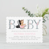 High Heel Shoe Baby Girl Douche Uitnodigingen (Staand voorkant)