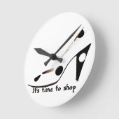 High Heel Shoe Fashionista Wall Clock Ronde Klok (Hoek)
