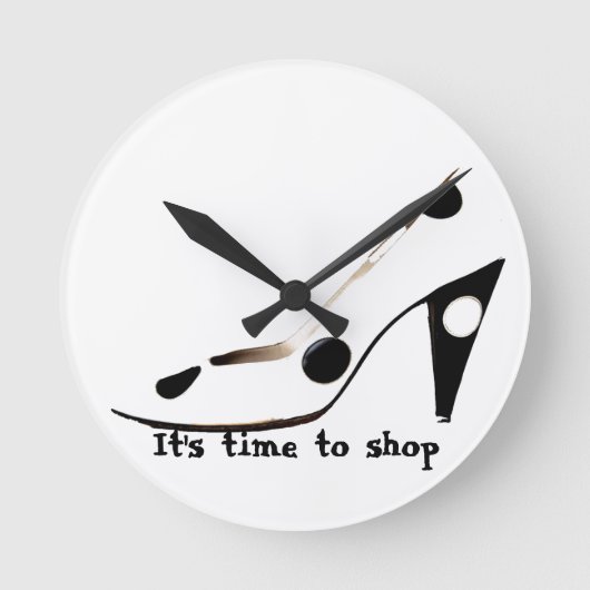 High Heel Shoe Fashionista Wall Clock Ronde Klok (Voorkant)
