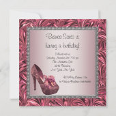 High Heel Shoe Vrouwen Roze 50ste Verjaardag Kaart (Achterkant)