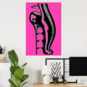 High Heeled Rubber Boot/Hot Pink Poster (Thuiskantoor)