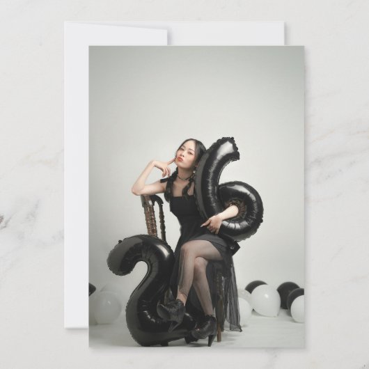 High Heels Black Bow 26th Birthday Party Photo Kaart (Achterkant)