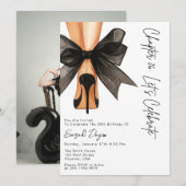 High Heels Black Bow 26th Birthday Party Photo Kaart (Voorkant / Achterkant)