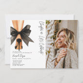 High Heels Black Bow 40th Birthday Party Photo Kaart (Voorkant)