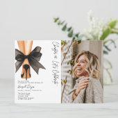 High Heels Black Bow 40th Birthday Party Photo Kaart (Staand voorkant)