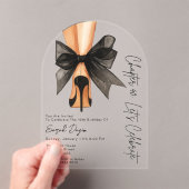 High Heels Black Bow Forty 40th Birthday Party Acryl Uitnodigingen (Insitu (Draagbaar))