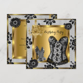 High Heels Chandelier Lace Corset Black 2 Kaart (Voorkant / Achterkant)