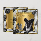 High Heels Chandelier Lace Corset Black 3 Kaart (Voorkant / Achterkant)