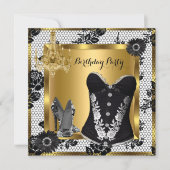 High Heels Chandelier Lace Corset Black 3 Kaart (Voorkant)