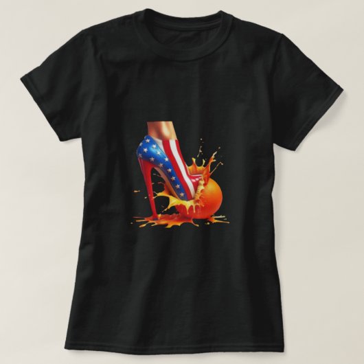 High Heels Crushing Sinaasappels Kamala Harris Tsh T-shirt (Design voorkant)