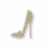 High Heels Cute Gold Glitter Sticker (Voorkant)