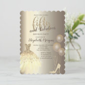 High Heels,Dress,Champagne 50th Birthday Kaart (Staand voorkant)