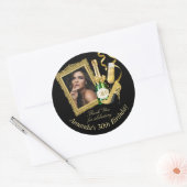 High Heels en Champagne Birthday Hartelijk dank Ronde Sticker (Envelop)