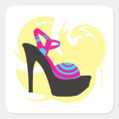 High Heels Fancy Mode Square Sticker (Voorkant)