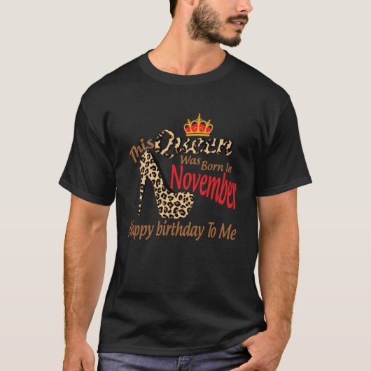 High Heels Womens Leopard This Queen Was Born In N T-shirt (Voorkant)
